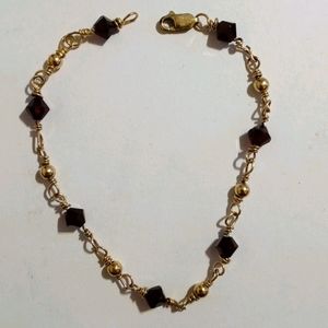 7 inch Gold tone and Crystal Bracelet
